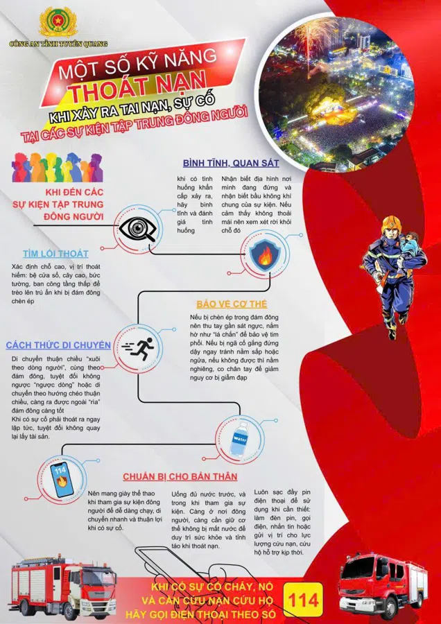 Một số kỹ năng thoát nạn khi xảy ra tai nạn, sự cố tại các sự kiện tập trung đông người